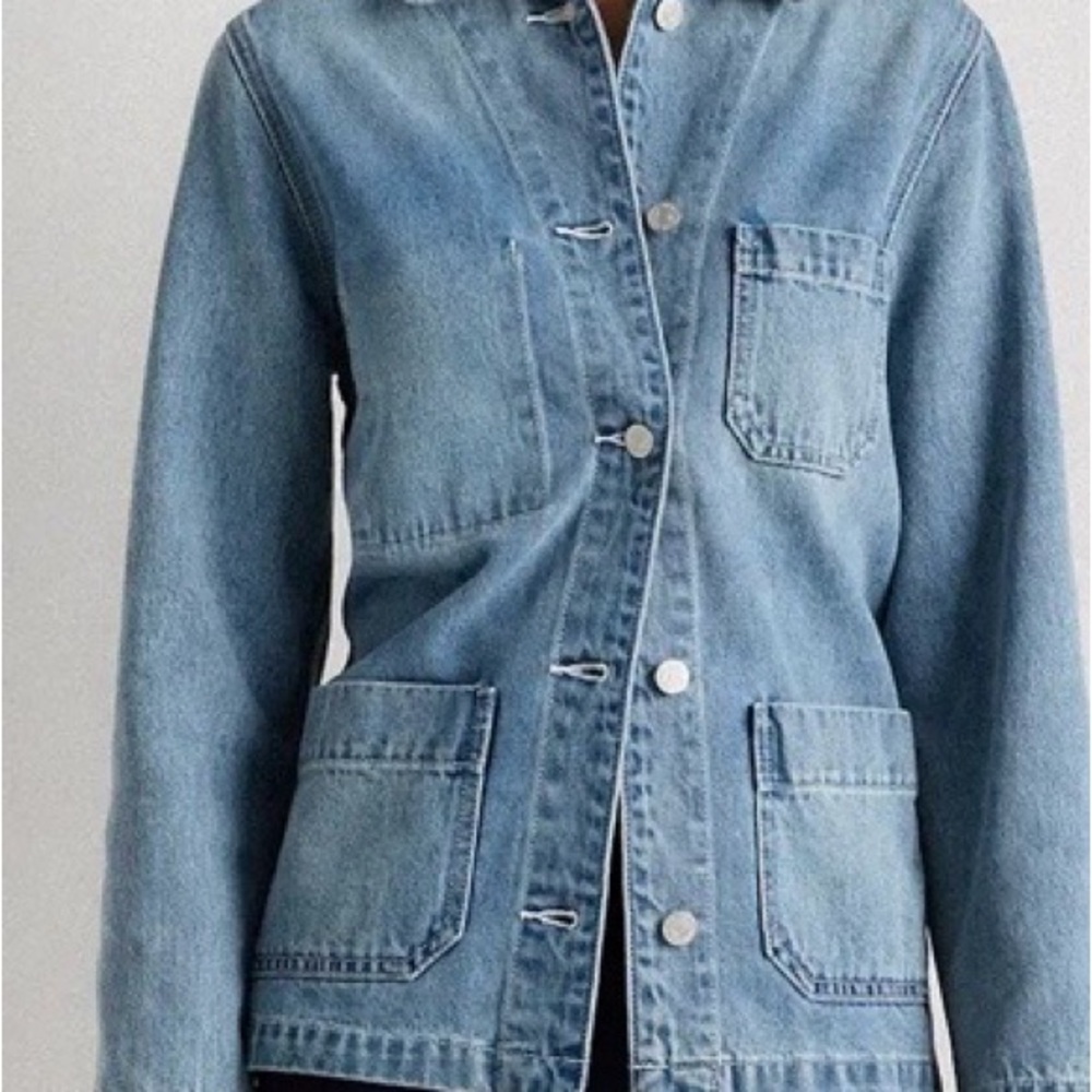 Quince Medium Blue Denim Utility Jacket